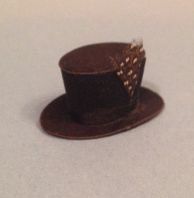 Black Suede Top Hat with a Silk Band df512bk