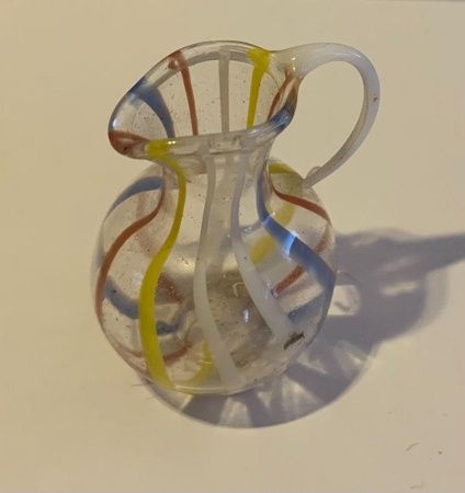 Blown Glass Pitcher with Stripes 220112j