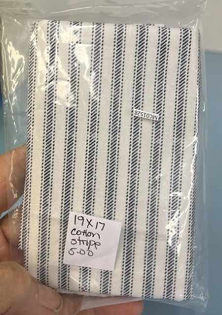 Blue and White Ticking Fabric mc01528