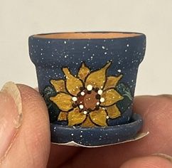 Blue Painted Pot with Sunflower 935402