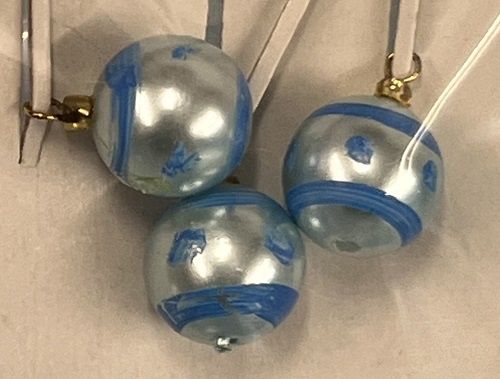 Blue Striped Round Ornaments wtc4408a