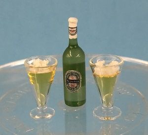 Bottle of Beer and 2 Glasses a4036