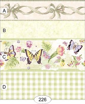 Bows and Butterflies - Green - 226 wal226