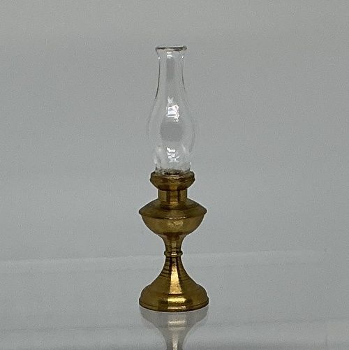 Brass Candlestick with Glass Hurricane Chimney (Globe) mc031208