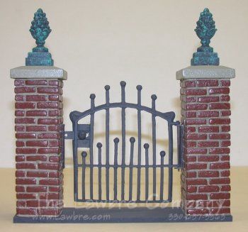 Brick &amp; ''Iron'' Gate Unit with Pineapple Decorations lb0452