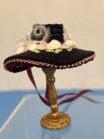 Black and Burgundy Hat jg0017