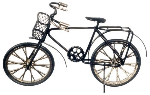 Black Bicycle with Basket G8140