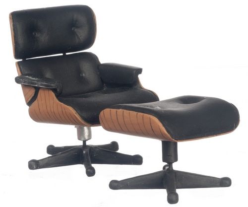 Black Eames Chair and Ottoman set s8000