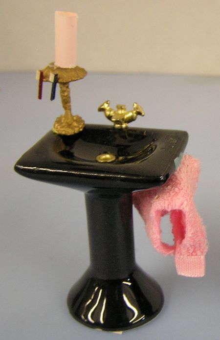 Black Pedestal Bathroom Sink ala344
