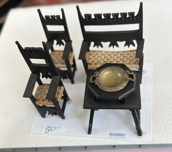 Black Wooden Furniture with Woven Seats mc030847