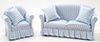 Blue and White Stripe Sofa and Chair Set cla91707