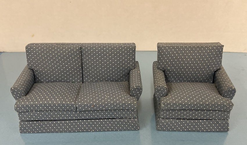 Blue Sofa and Chair MC031439