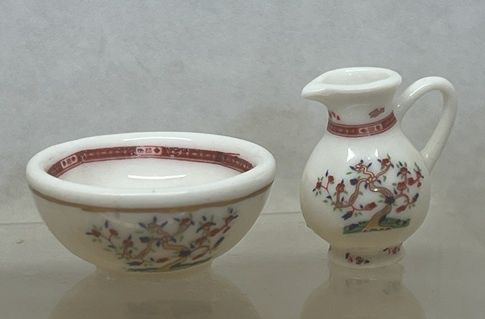 Bowl and Pitcher with oriental design cn8282