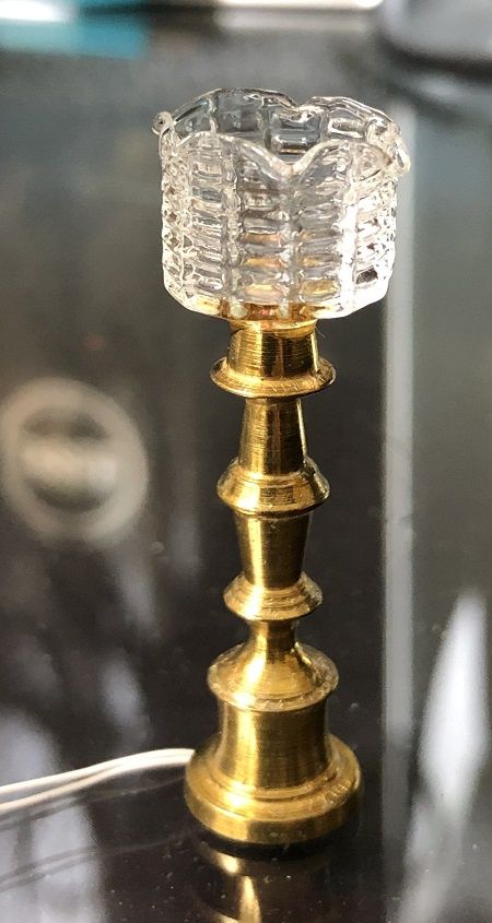 Brass Lamp with Hand Blown Shade Two by Ferenc Albert falamptwo