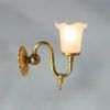 Brass Wall Sconce with White Shade wsee