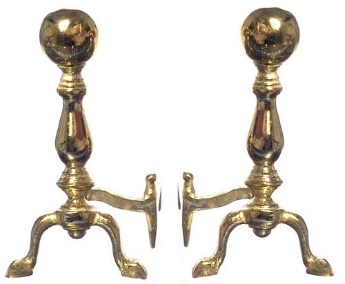 Brass Woodfield Andirons a3756