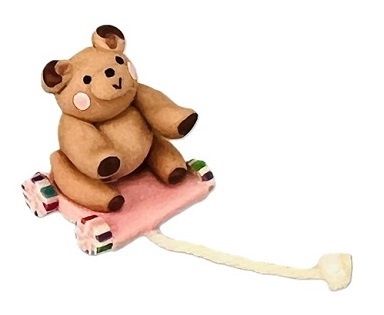 Brown Bear on Pink Pull Toy TinyBear