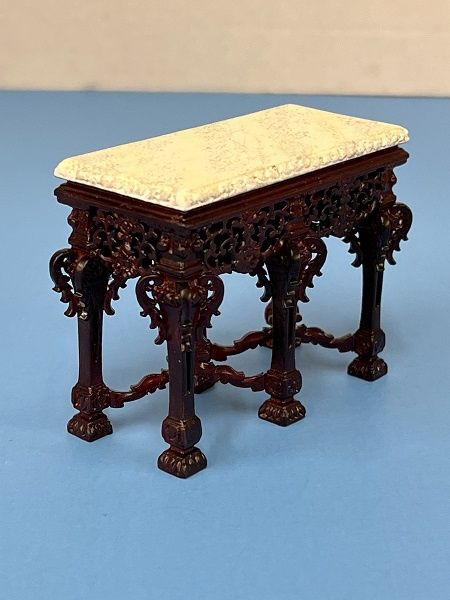 BESPAQ DOLLHOUSE MINIATURE GRAND ESTATE CONSOLE 6001MH MAHOGANY 6001MHmarbletop