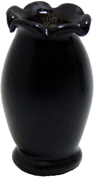 Black Fluted Edge Vase HB640