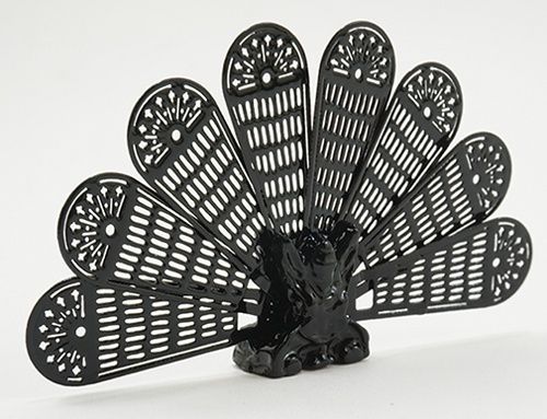 Black Peacock Fireplace Screen im66226