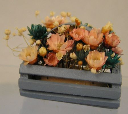 Blue Basket with Floral Arrangement ala340