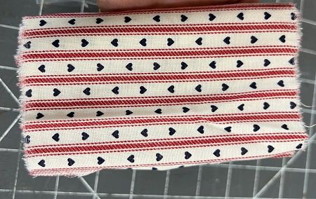 Blue Hearts on a White with Red Stripe Fabric fabric3