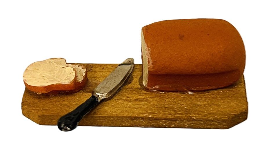 Board with Loaf of Bread and Slices Plus Knife mc1529x