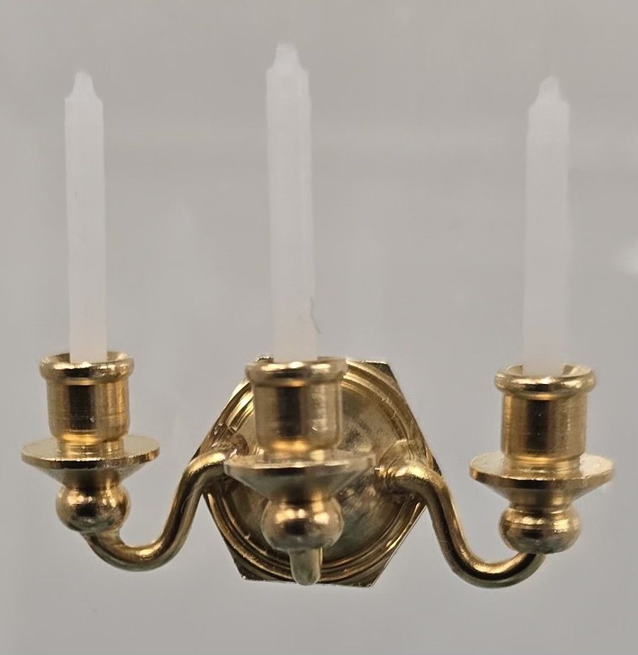 Brass 3-Arm Wall Sconce with Candles jos8610