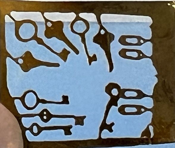 Brass Keys (9) and 4 Lock Holes cn2050