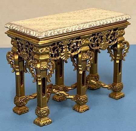 BESPAQ DOLLHOUSE MINIATURE GRAND ESTATE CONSOLE 6001 GOLD FINISH 6001mhgold