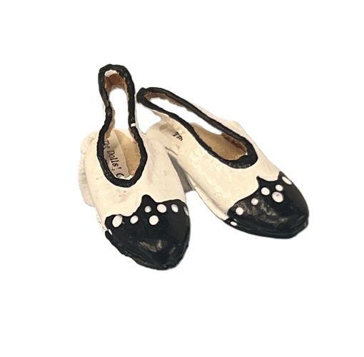 Black and White Sling Back Shoes by Doll's Cobbler mc361x