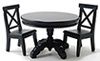 Black Pedestal Table with Two Chairs cla91705