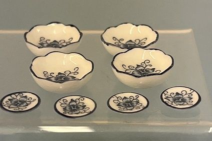 Blue and White Bowls and Saucers mc031717