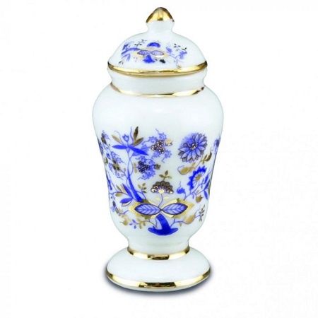 Blue and Gold Vase w/ Lid 14835