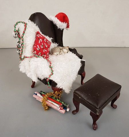 Brown Leather Wingback Chair and Foot Rest MC00655z