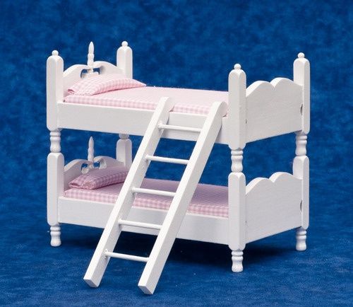 Bunkbeds w/Ladder in Pink and White azt5413