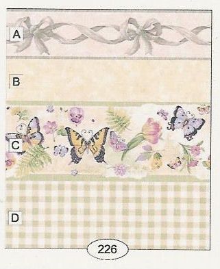 Butterflies - B or D with A or C Border wal226-1