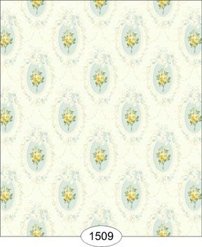 Camilla Floral - Yellow on Blue - 1509 wal1509