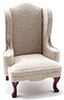 Chair, Mahogany with Beige Fabric cla10807