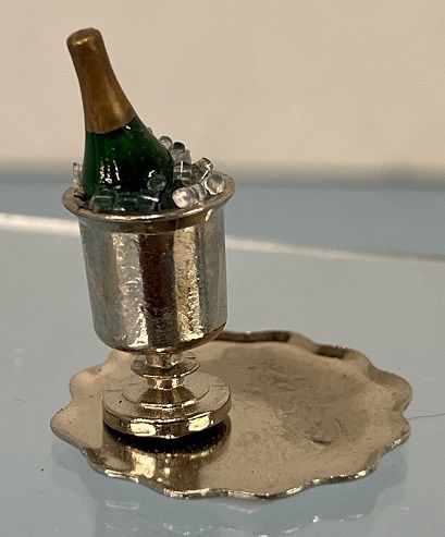 Champagne Bottle in Ice Bucket on Tray mc395x