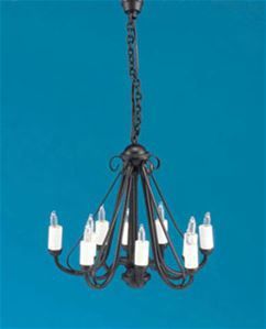 MH1050 Chandelier - Black Iron 8 Lights