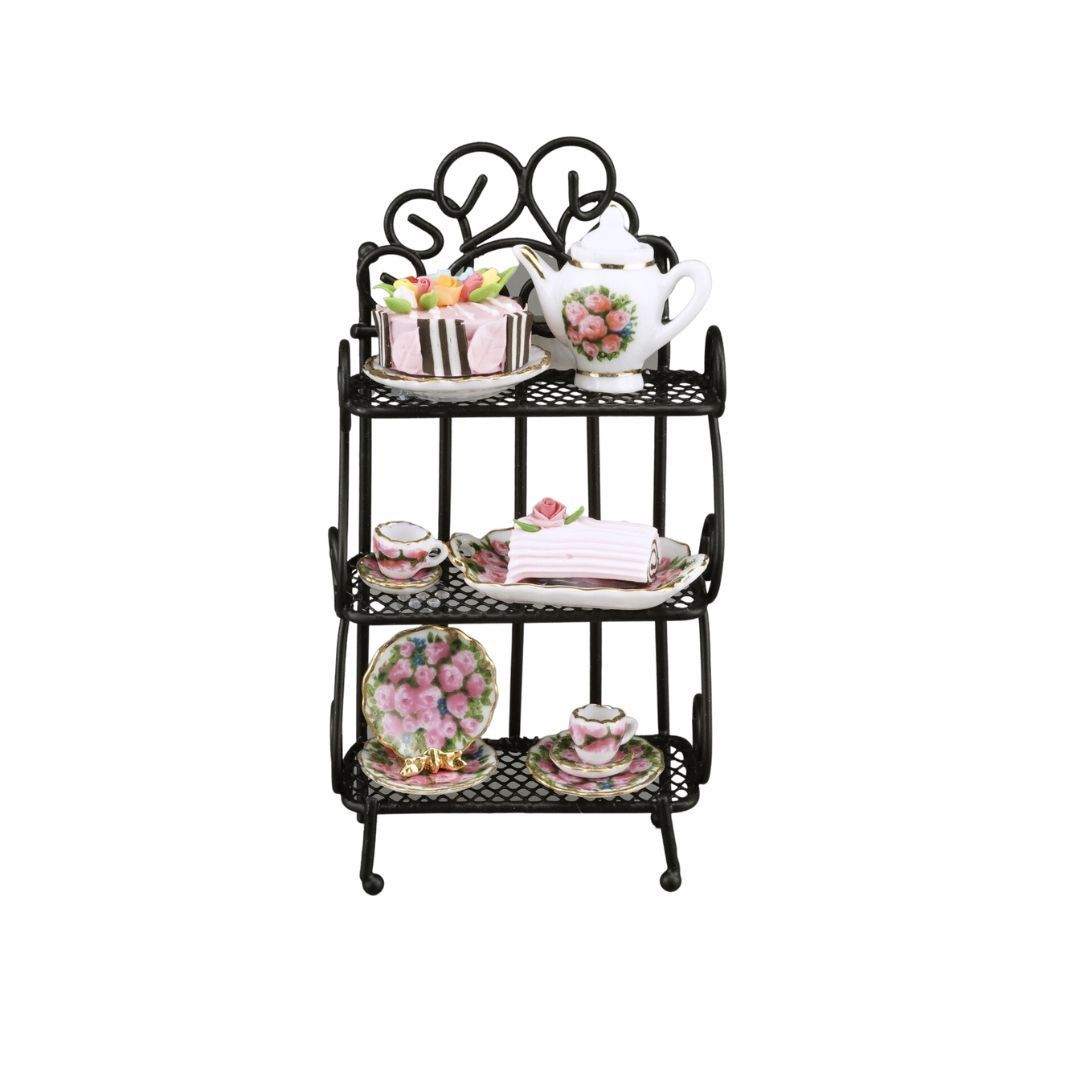 Cake Rack With Tea Set in Rose Design rp14772