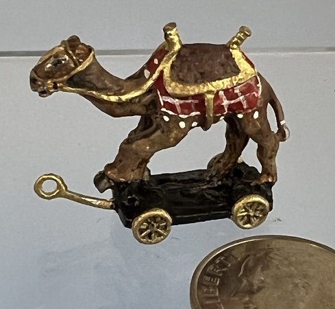 Camel Pull Toy with red blanket under saddle ch22413