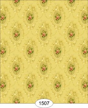 Camilla Floral - Red on Gold - 1507 wal1507