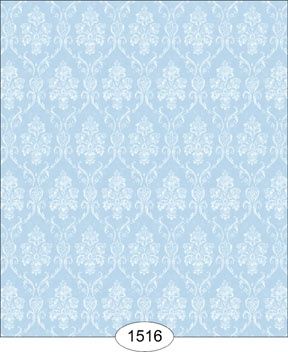 Camilla Damask - White on Blue - 1516 wal1516