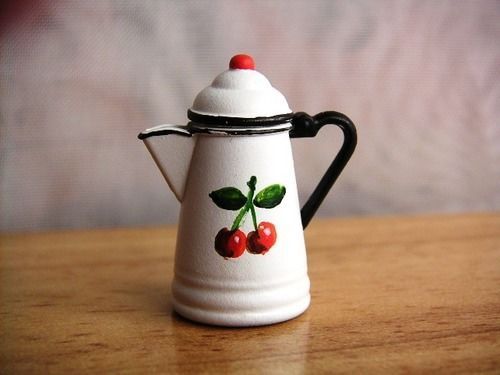 Cherry Hand Painted Chrysnbon Coffee Pot car1551