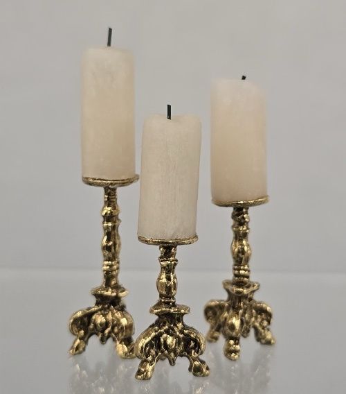 Brooke Tucker Trio of Candlesticks with Cream Candles Bt0165cr