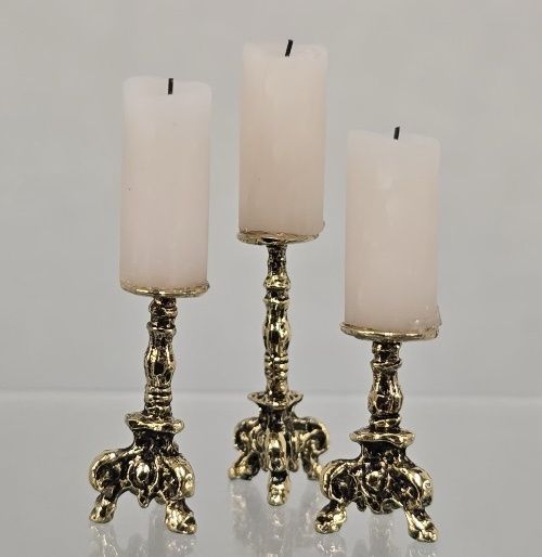 Brooke Tucker Trio of Candlesticks with Ivory Candles bt0165iv