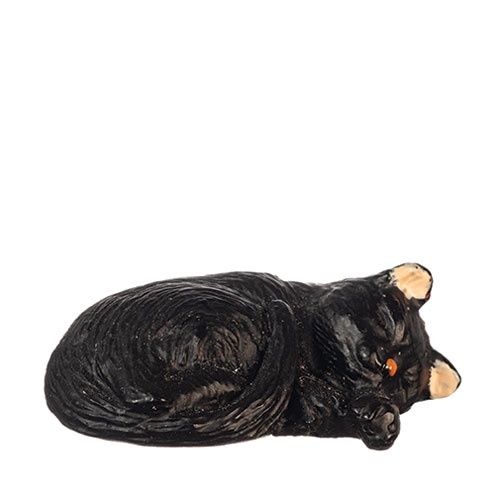 AZE0165 Cat Laying Right/Black