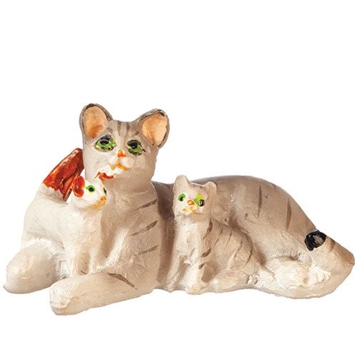 Cat W/Kittens/Gray AZE0140